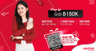 Gói B150K Viettel 150K Có 1,5Gb + 500 Phút Nội Mạng/Tháng