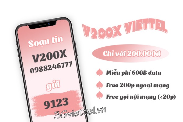 Cách đăng ký gói cước V200X Viettel