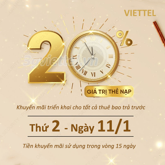 Viettel khuyến mãi ngày 11/1/2021 ưu đãi ngày vàng toàn quốc