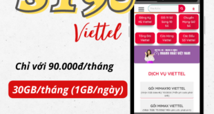 Đăng ký gói cước ST90 Viettel có ngay 30GB data dùng 1 tháng