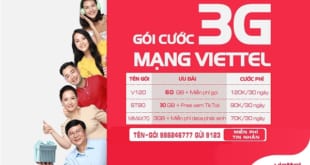 Bảng giá các gói cước 3G Viettel giá rẻ mới nhất