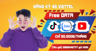 Đăng ký gói cước 4G Viettel miễn phí Zalo, Tiktok, Youtube