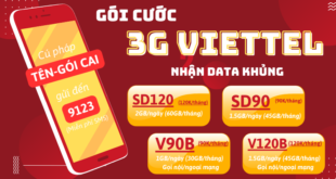 Bảng giá các gói cước 3G Viettel giá rẻ mới nhất