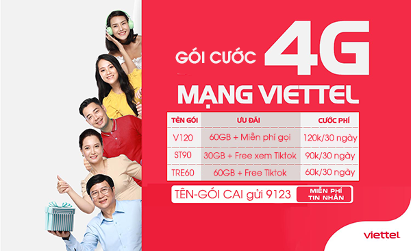 Các gói cước 4G Viettel tháng giá rẻ 70k 90k mới nhất 2023