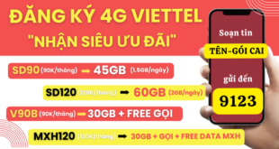 Hướng dẫn cách đăng ký 4G Viettel