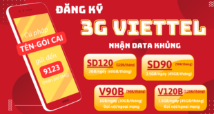 Hướng dẫn cách đăng ký 3G Viettel nhận data khủng