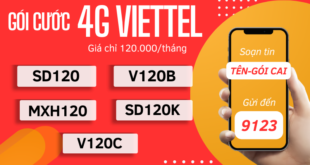 Cách đăng ký gói cước 4G Viettel 120K/tháng ưu đãi data khủng