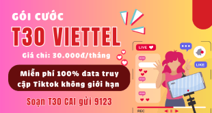 Cách đăng ký gói cước T30 Viettel miễn phí data truy cập Tiktok