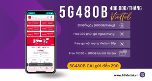 Đăng ký gói cước 5G480B Viettel miễn phí siêu data và gọi thả ga