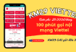 Đăng ký gói cước KM29 Viettel miễn phí gọi nội mạng Viettel cả tháng