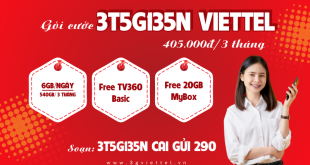 Gói cước 3T5G135N Viettel chỉ 135.000đ có ngay 540GB dùng 3 tháng
